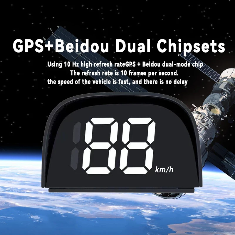 Écran tête haute HD pour voiture avec compteur de vitesse GPS – Projecteur numérique KMH HUD pour tous les véhicules
