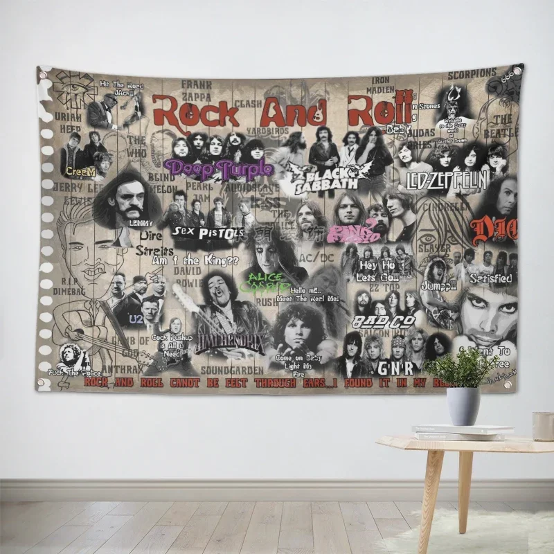 Heavy Metal Music Band Banners Wall Flags Tapestry Cloth Art Bar Cafe Hotel Theme Background Decoration