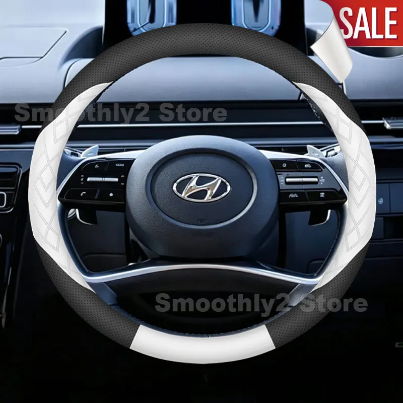 Leather Car Steering Wheel Cover For Hyundai STARIA Electric 2026- 2022 2021 Non-slip Auto Interior Hyundai STARIA Accessories