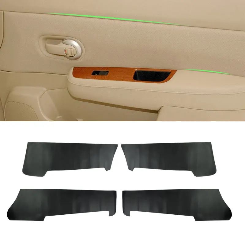 

Soft Leather Door Panel Cover For Nissan Tiida 2005 2006 2007 2008 Car-styling 4pcs Interior Door Panel Surface Cover Trim