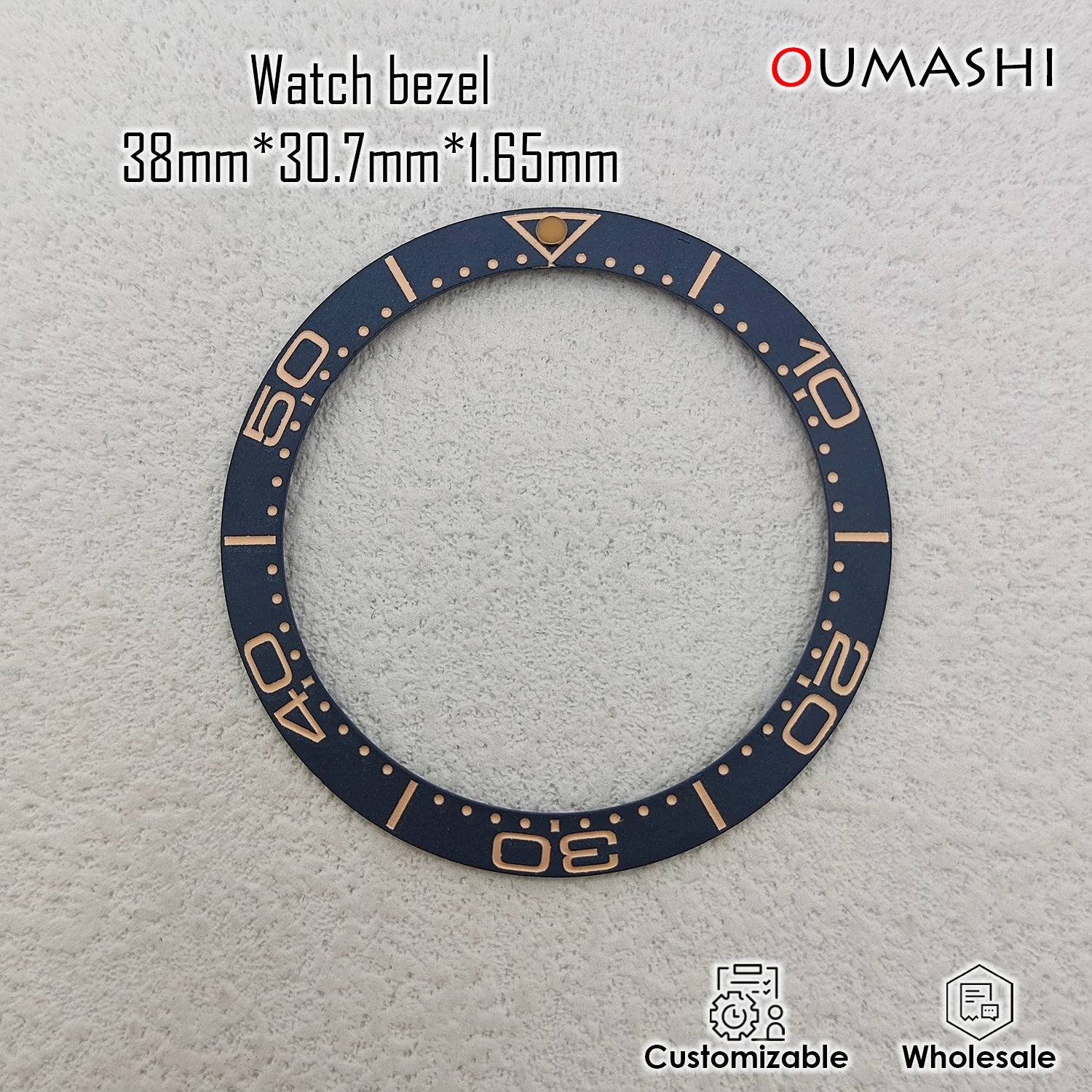 38mm * 30.7mm ceramic bezel inserted at an Angle is suitable for 40mm/41mm case watch accessories