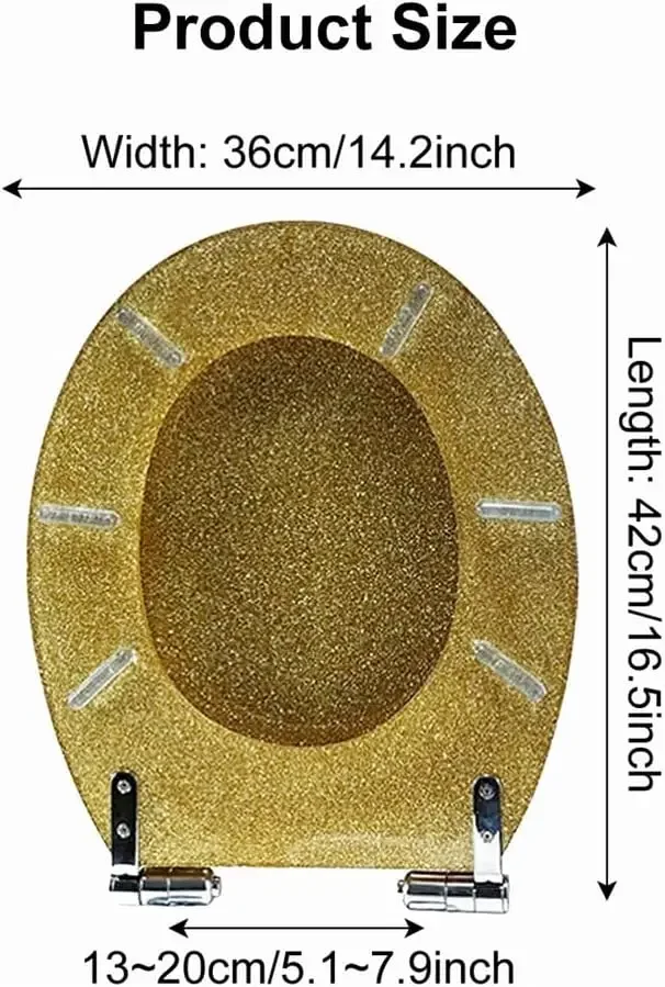 Glitter Round Toilet Seat, 16.5