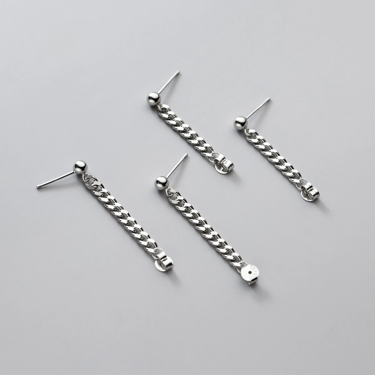 MODIAN 100% 925 Sterling Silver Thick Link Lock Chain Kolczyki sztyfty dla kobiet Mężczyźni Punk Hip Pop Unisex Biżuteria modowa — zdjęcie 5
