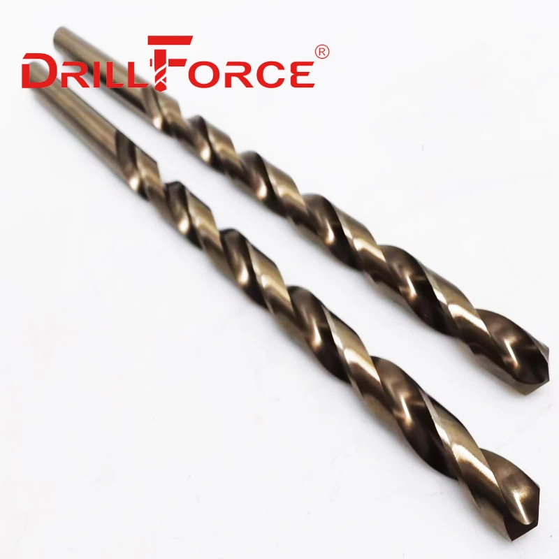 Ferramentas Drillforce 1 peça 2-14mm hssco 5% m35 cobalto 160-400mm brocas de torção longas para liga de aço inoxidável e ferro fundido