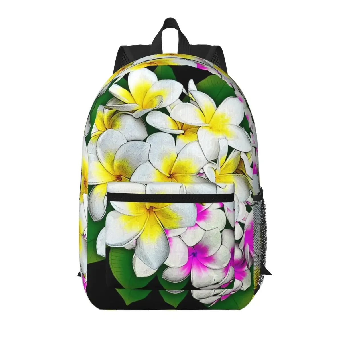 Blooming Plumeria Realistic Art Student Backpack School Bag Hiking Travel Daypack for Men Women Bookbag Shoulder Bags