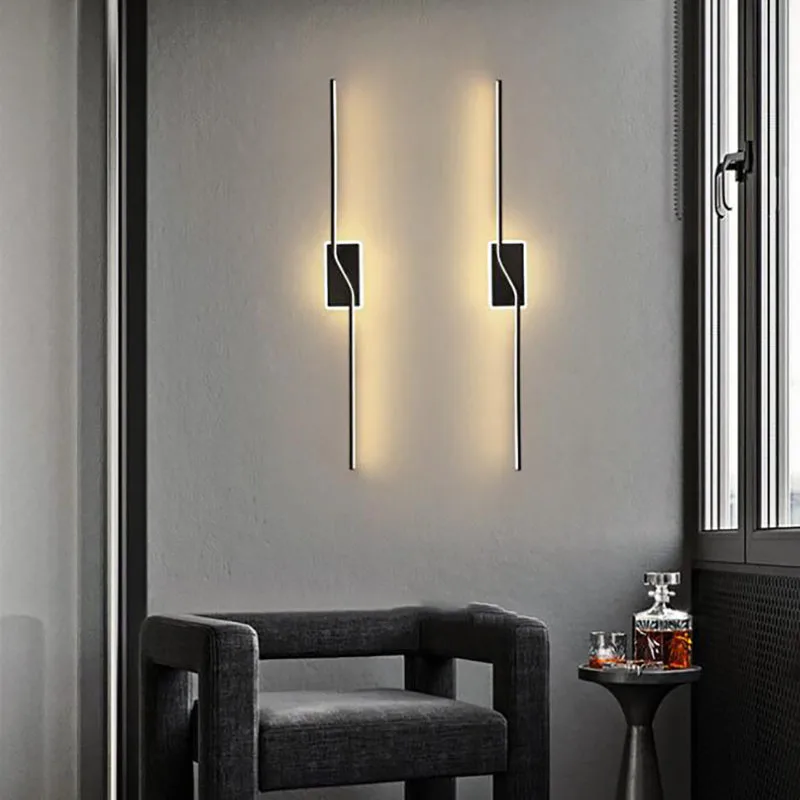 Imagem -04 - Lâmpada de Parede Led Moderna Simples Linear Tube up And Down Background Sconce Esquerdo e Direito Wall Light For Bedside Foyer Corridor Corridor