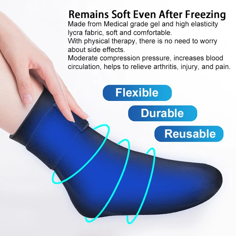 

Foot Ice Pack Wrap For Plantar Fasciiti Reusable Cooling Sock Hot Cold Therapy Gel Foot Ice Pack For Ankle Pain Relief Arthritis