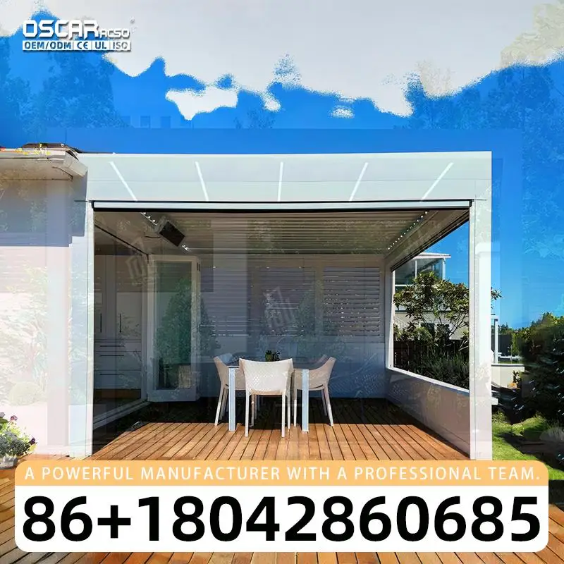 Outdoor Modern New Design Aluminium Gazebos Pergola with LED Light for Garden Patio Backyard pergola