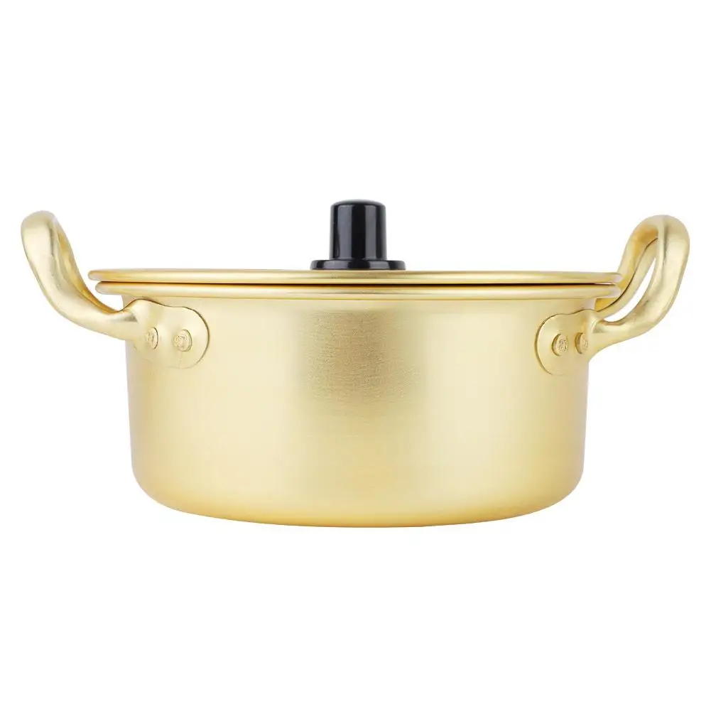 Olla multiusos de aluminio amarillo para fideos coreanos, olla para cocinar sopa, duradera, ligera, esencial de cocina, 30cm