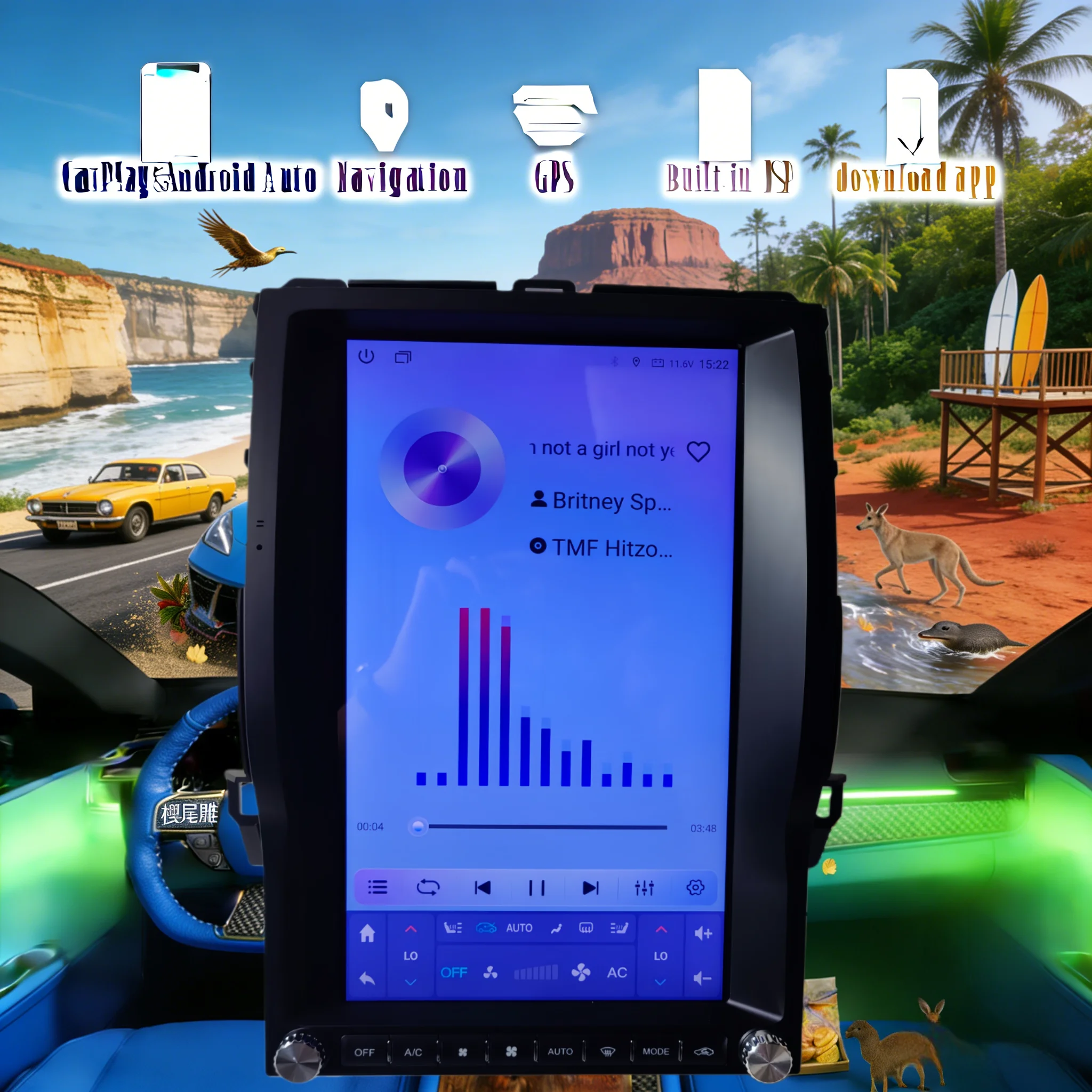 

13,6-дюймовая автомагнитола с CarPlay и Android 14 для Toyota Land Cruiser Prado 120/Lexus GX470 2002-2009, GPS-мультимедийный стереоплеер