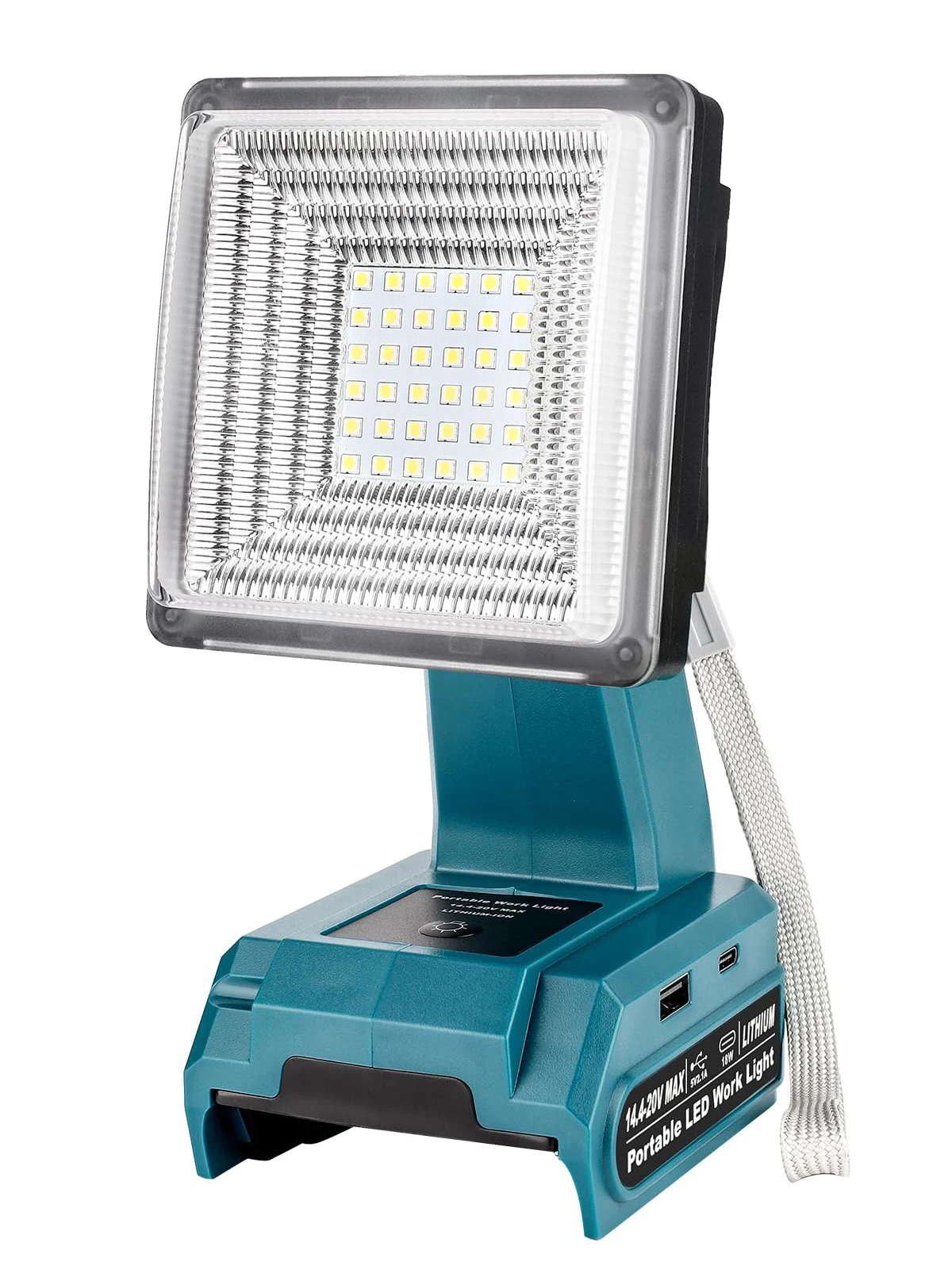 ไร้สายไฟ LED ทำงานสำหรับ Makita 14.4-18V LXT แบตเตอรี่ 25W LED Floodlight พร้อม USB-A และ USB-C 2.1A Fast ชาร์จพอร์ต 3 โหมดสำหรับไซต์งานซ่อมรถ Camping ฉุกเฉิน BL1815B BL1820B BL1830B BL1835B BL1415 BL1430 BL1430B BL144