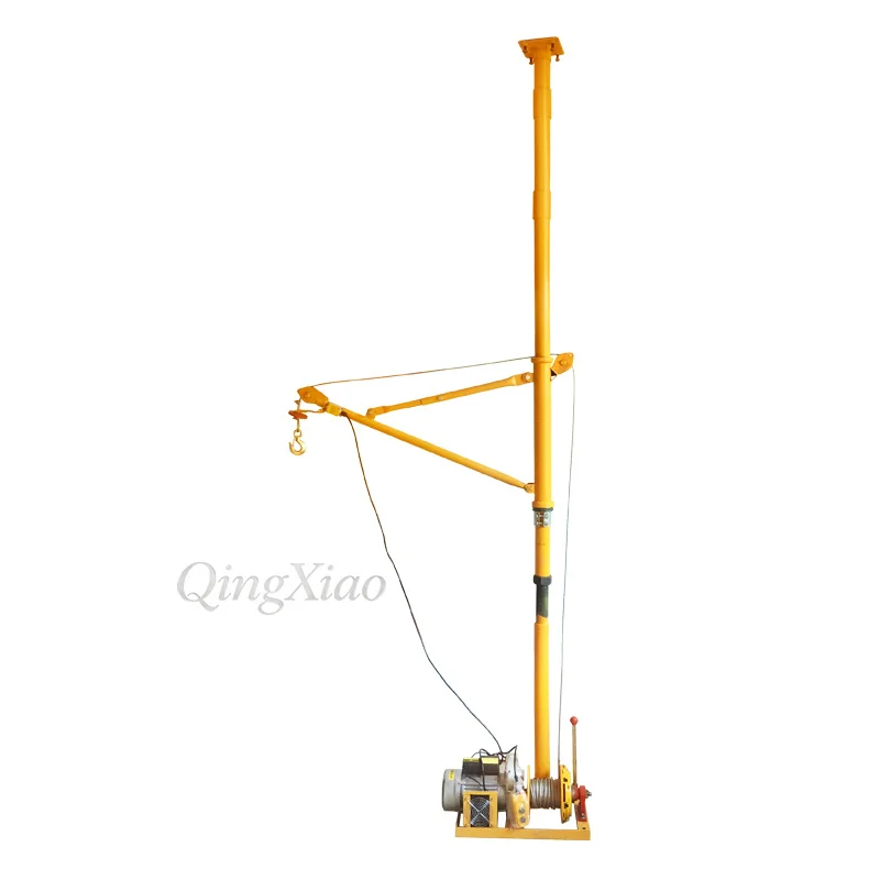 Portable Indoor Aluminium Lift Crane Constructed With Thickened Seamless Steel Pipe Reinforced Support Frame Hoisting Lift 500KG