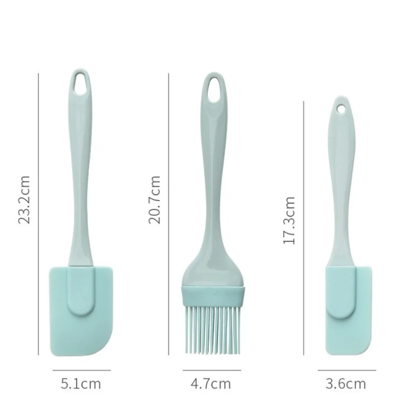 1/3Pcs Kitchen Utensils Cooking Supplies Multi Purpose Blue/Pink Cake Spatula Baking Tools Silicone/PP Non-stick