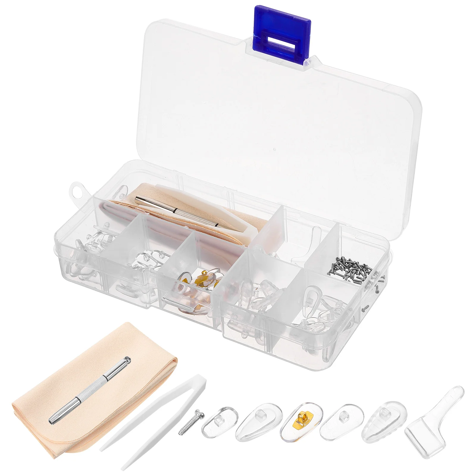 

1 set Eyeglass Repair Kit Glasses Screws Sunglasses Screwdriver Nose Pads Antislip Ear Grips Eyewear Spare Parts Hardware
