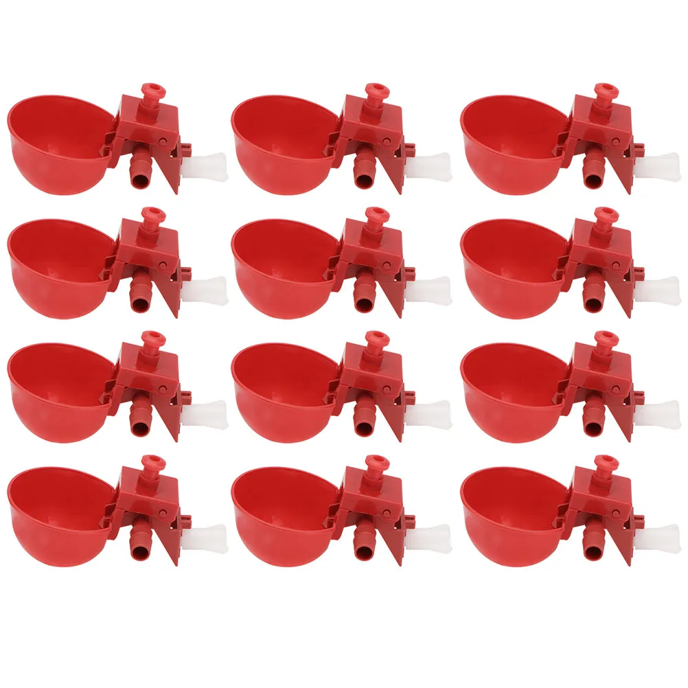 

12 Pcs Chick Water Fountain Bird Poultry Hanging Watering Chicken Feeder Cup Supplies Drinker Pigeon Plastic Durable Easy Clean