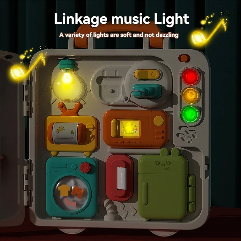 Montessori Lighting Music Busy Board - Zintuiglijk onderwijsspeelgoed voor de ontwikkeling van fijne motoriek bij jonge kinderen