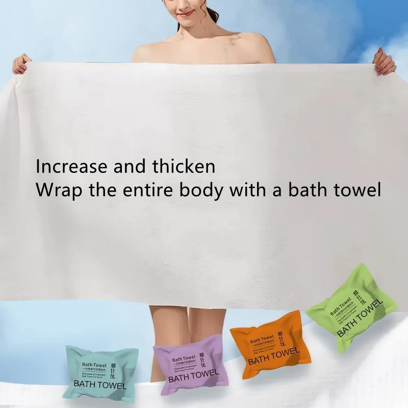 Large compression bath towel Thickened disposable towel can be reused camping beach swimming and travel bath towel