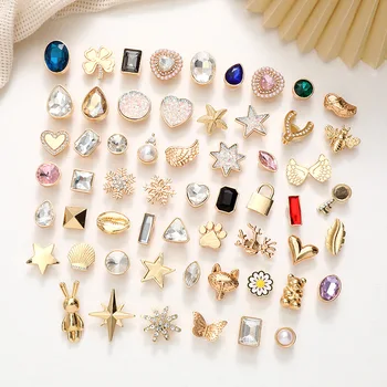 2 pçs / lote gem strass cristal diamante perfume sapatos encantos fivelas acessórios para saco caixa tamancos sapato decorações presentes diy