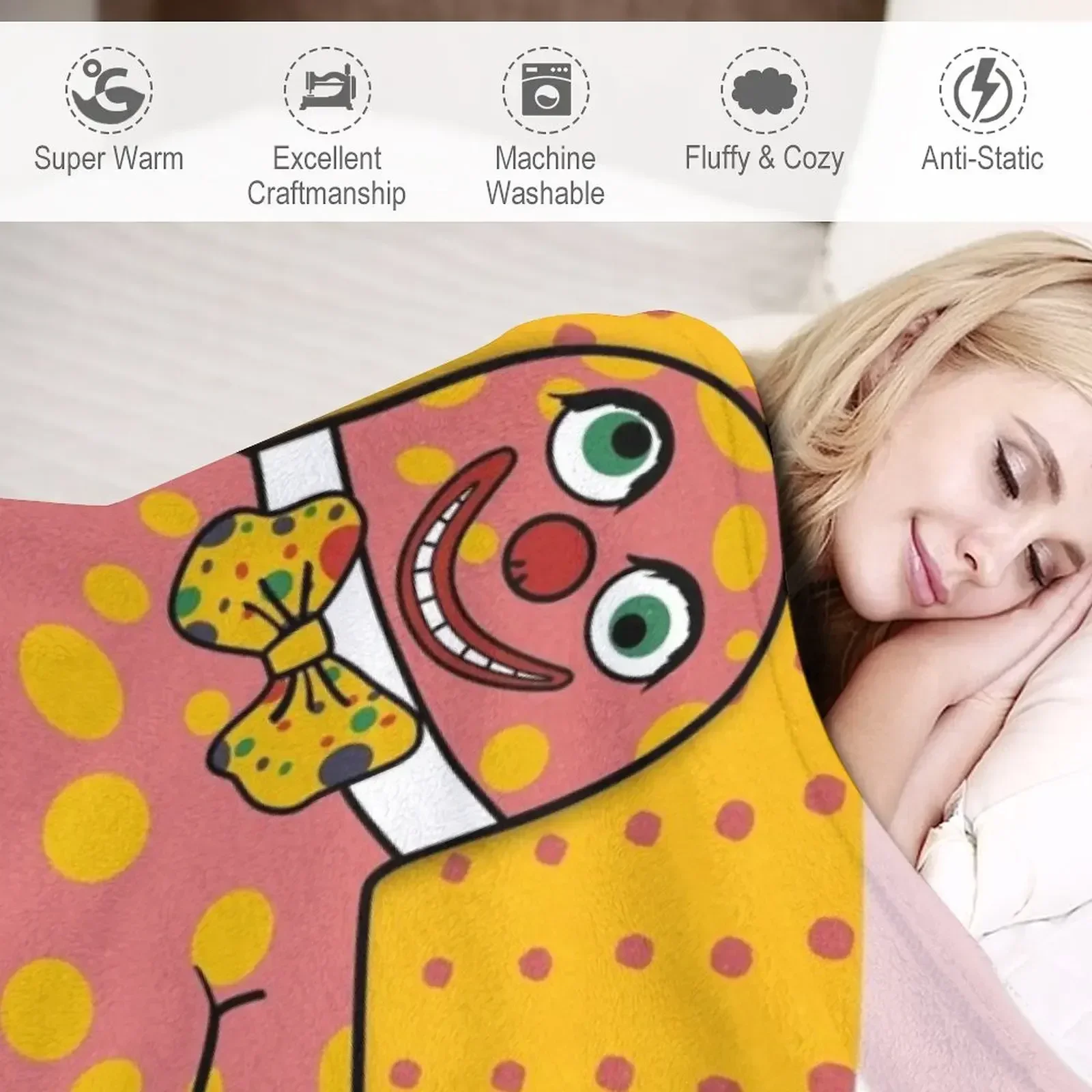

Плед-покрывало Mr Blobby II из мягкого плюша, декоративный, в стиле манга, уютный аксессуар для постели