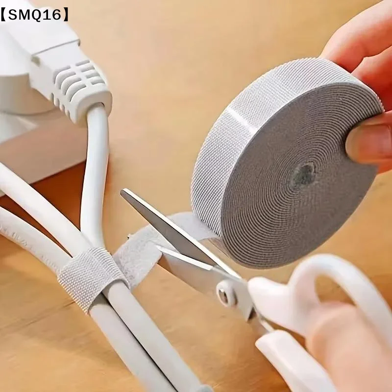 Cuttable Hook Loop Cable Organizer Tape With Strong Adhesion And Reusable Design Perfect Home Office Desk Cable Management【SMQ】