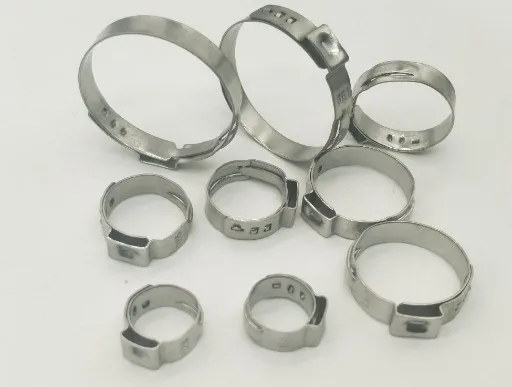 Free shipping middle size pipe Clamps High Quality 10PCS Stainless Steel 304 Single Ear Hose Clamps Assortment Kit Single