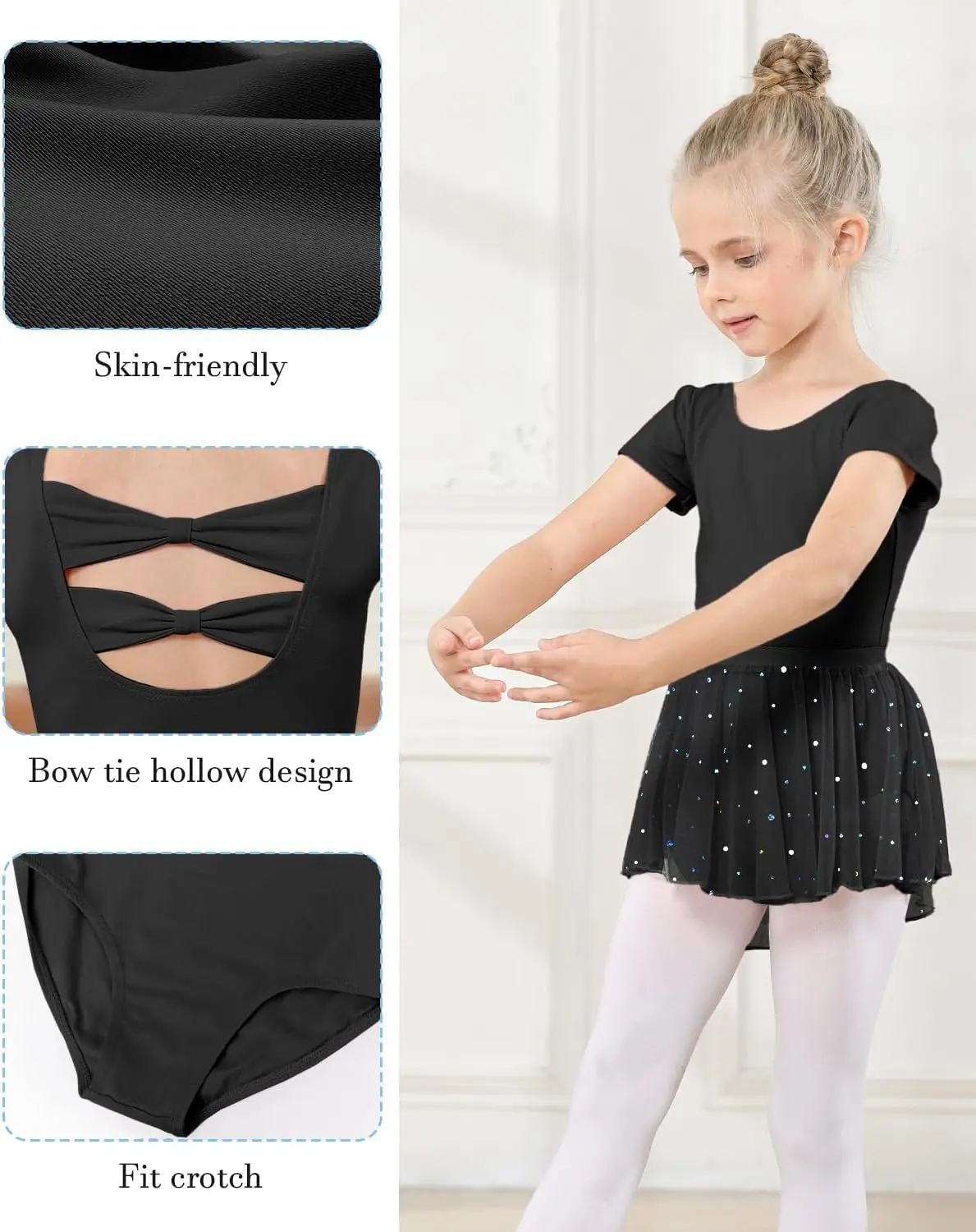 Mädchen Ballett Trikots kurz ärmel iges Ballett kleid mit abnehmbarem Tanzrock Kind Kinder Kleinkind Ballerina Kostüm Tanz kleidung