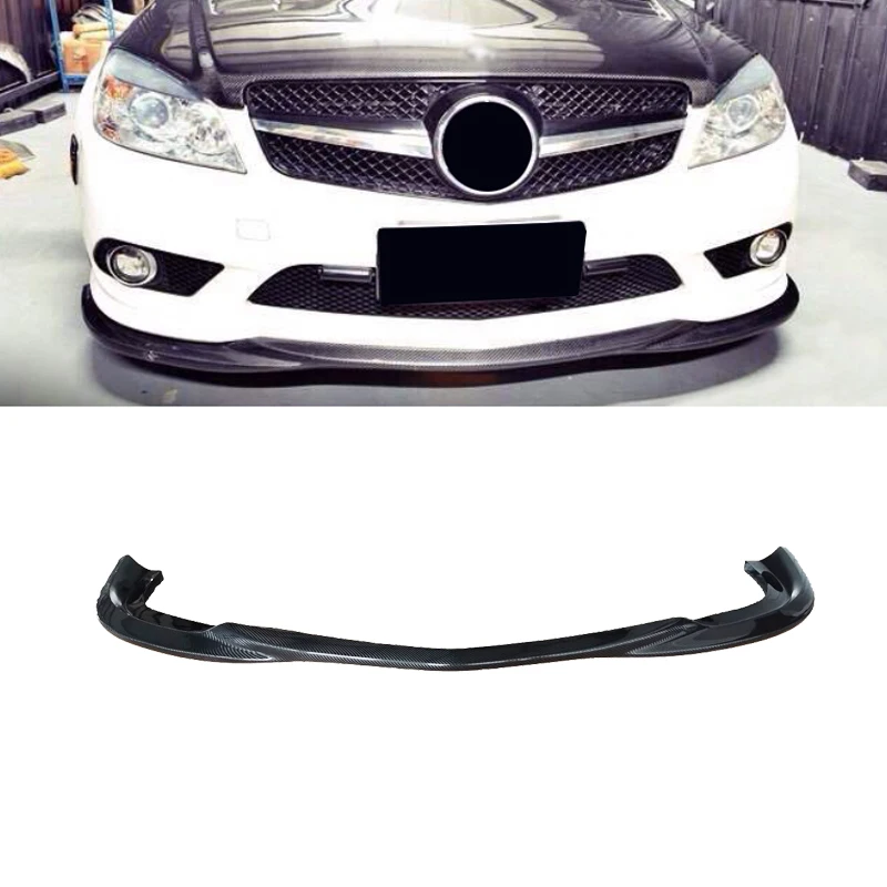 V Style True C63 W204 Carbon Fiber Front lip W204 AMG Front lip C300 C280 Front bumper lip for Mercedes C-Class 2007-2011