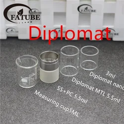 5PCS GLASS Jugs Measuring Cup for Diplomat nano 3ml / Diplomat MTL 5.5ml Kitchen Dining Bar