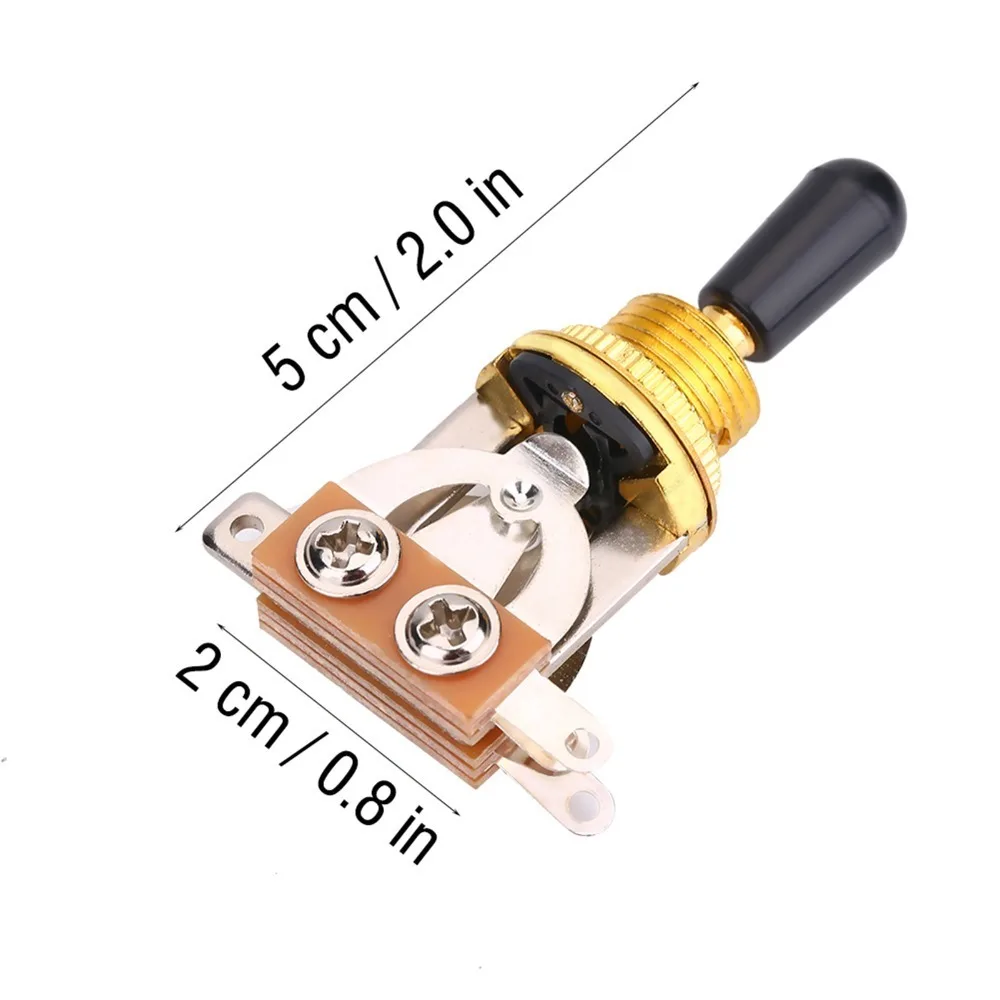 Black Tip​ ​3-Way Pickup Selector​ ​Short Straight ​Metal Body​ ​LP Style Switch​ Electric Guitar Pickup Switching​