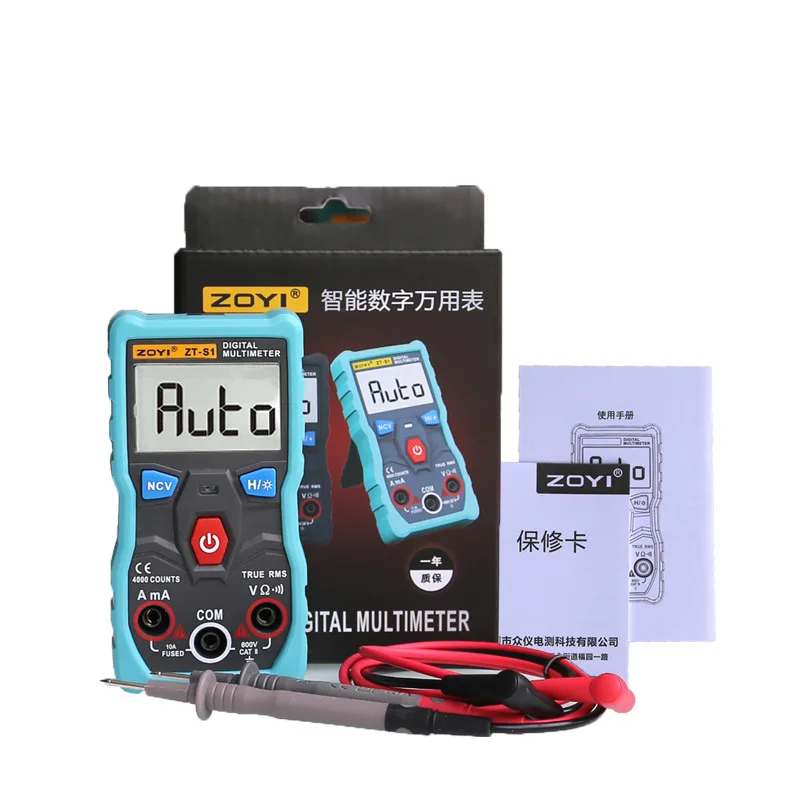 zoyi  Automatic Range Digital Multimeter True-RMS intelligent NCV 4000 Counts AC/DC Voltage Current Ohm Test Tool zt-x ZT-S1