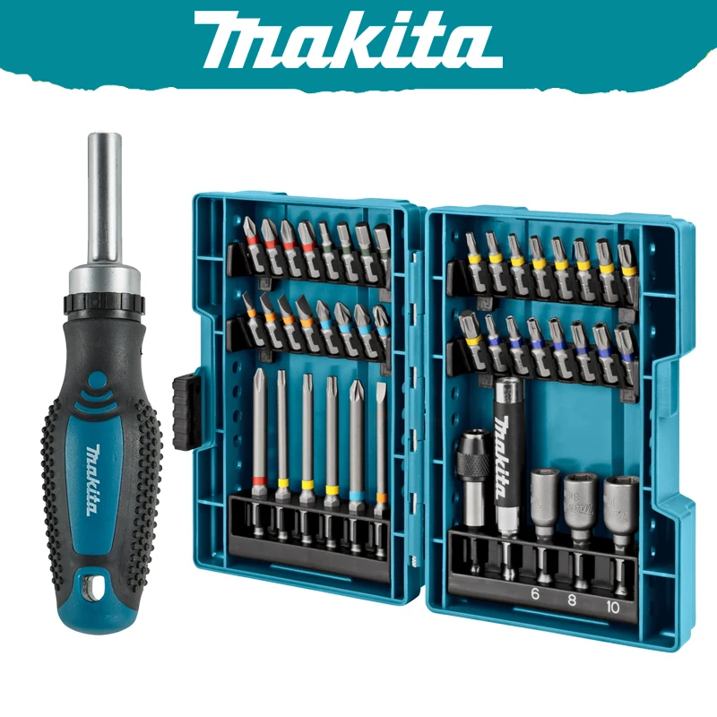 

Makita E-25096 Ratchet Screwdriver Hexagonal Sleeve Screwdriver Bits 44PCS Color Set Tool Attachments