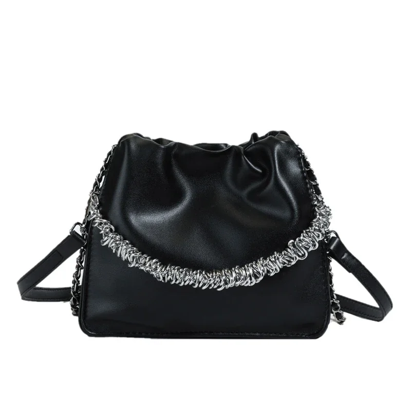 

2025 Sense of Luxury Simple Solid Fashion PU Bucket Shoulder & Crossbody Bags High Quality Versatile Commute Handbags for Women