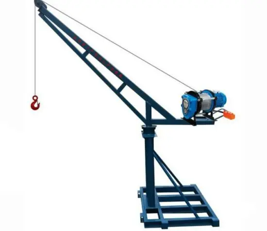 360 degrees rotate 500kg 1000kg 2000kg  small outdoor use mini engine crane construction materials lift crane