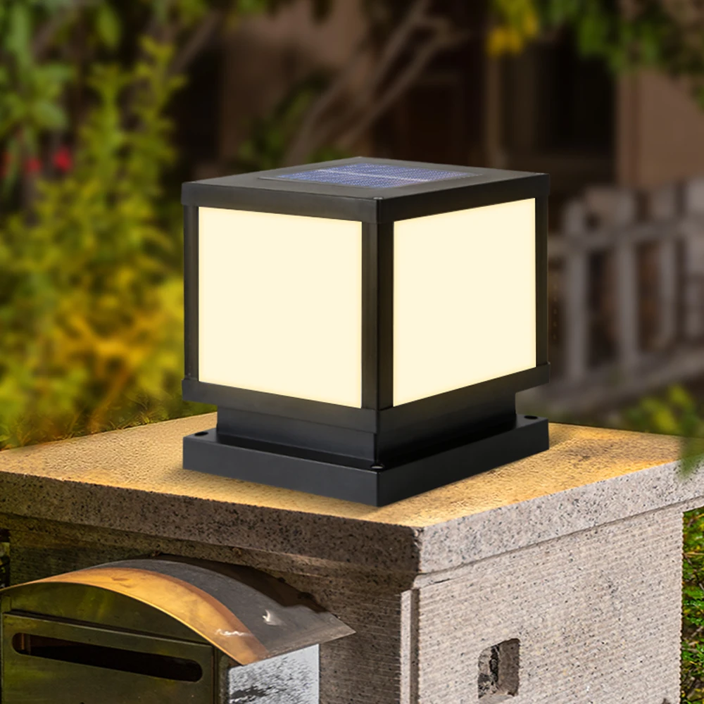 

Solar Outdoor Fence Lamp,4 Color Changing LED Wall Light with Remote Control & Timing,Waterproof Garden Pillar Light