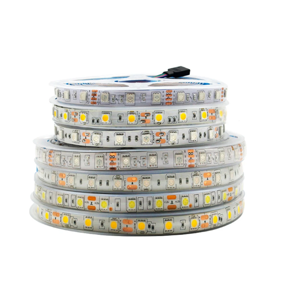 5V 12V 24 V LED Strip Light SMD 5050 5m impermeabile flessibile decorazione della casa illuminazione 5 12 24 V LED Strip Tape RGB RGBW bianco caldo