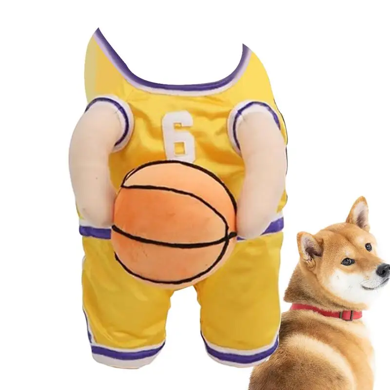 

Dog Basketball Costume With Ball Pet Halloween Funny Dress Up Breathable Pet Basketball Star Costume For Large Medium Cats