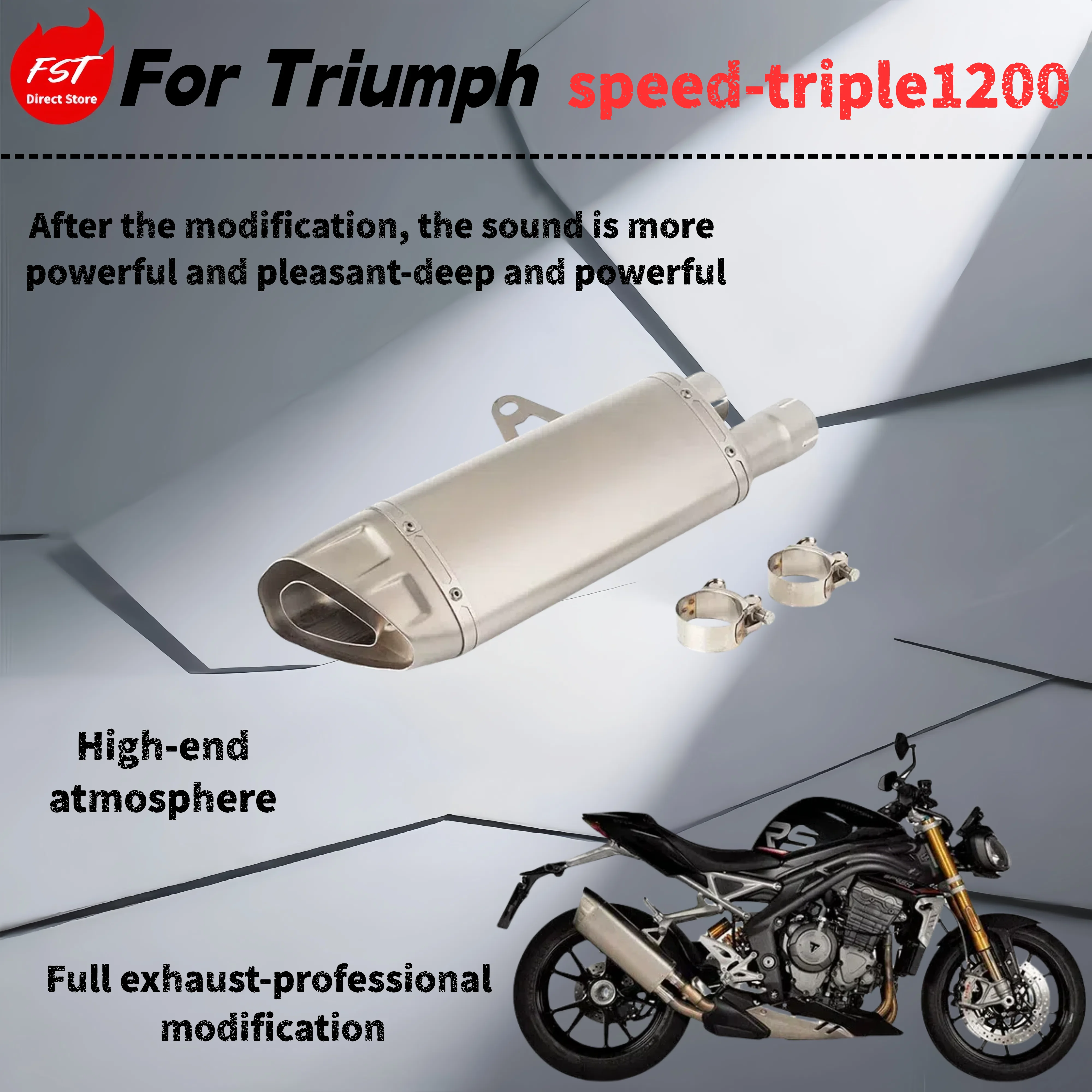 

For Triumph Speed Triple1200 - Modified multi-stage exhaust pipe - The sound is deep, rich and powerful
