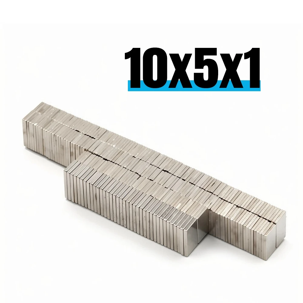 Neodymium Magnet Strong Heavy Duty NdFeB Block 10x5x1mm For DIY Craft Home Office Storage Industrial