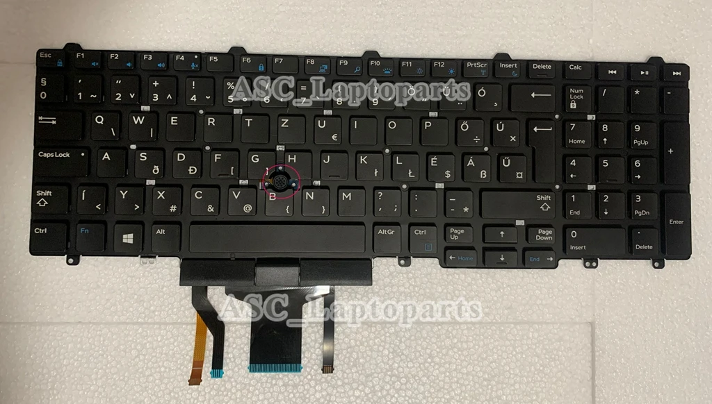 New Hungarian Magyar Keyboard for DELL Precision 3520 7520 7720 M3520 M7520 M7720 Black, no Frame with BACKLIT and Pointer