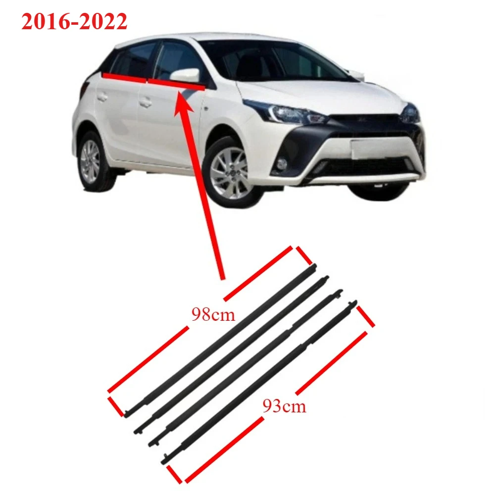 

4 Pcs NSP150 Windows Rubber Outside for Yaris Hatchback 2016-2022 Xp150 Glass 94cm Weatherstrip for Vitz 68230-0D160 98cm
