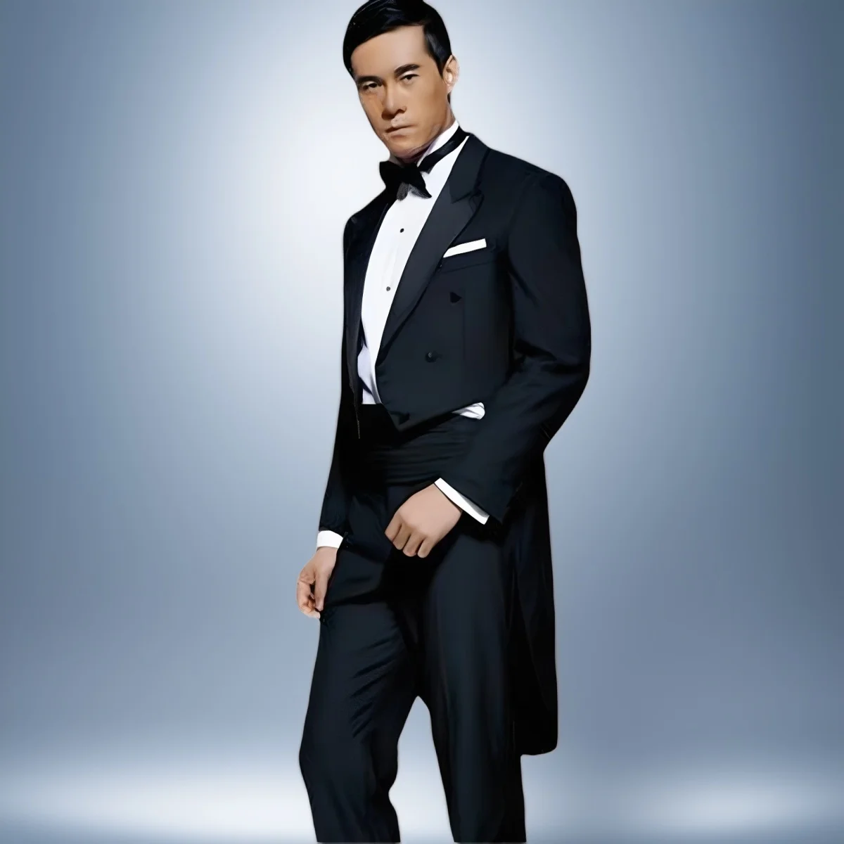 Elegant British Style Tailcoat Suit Men's Long Tuxedo Waistcoat Stage Chorus Performance Coat of Arms Hostess Evening Gown