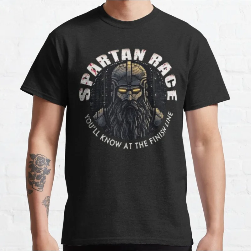 

Spartan Race-You'll Know At The Finish Line funny spartan strong Gift t shirt for warrior Graphic clothes All size Top