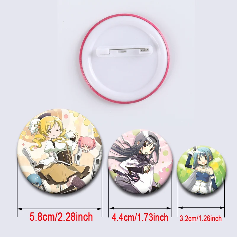 Anime Puella Magi Madoka Magica Brooches Kaname Madoka Akemi Homura Miki Sayaka Tomoe Mami Sakura Kyouko Badge Cartoon Pins