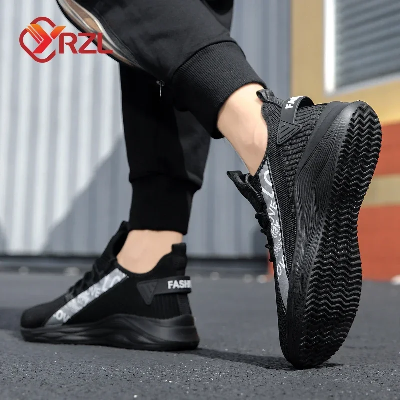 YRZL, zapatos deportivos informales para hombre, zapatillas ligeras transpirables, zapatos para correr de malla de gran tamaño para exteriores, zapatos atléticos para correr y caminar