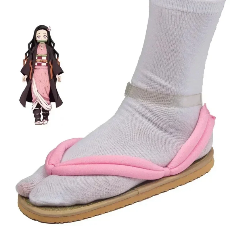 CyHalloween 성인 어린이 코스프레 슬리퍼 신발 악마 슬레이어 Tanjirou Kamado Nezuko Zenitsu Geta Hidden Yaiba 샌들