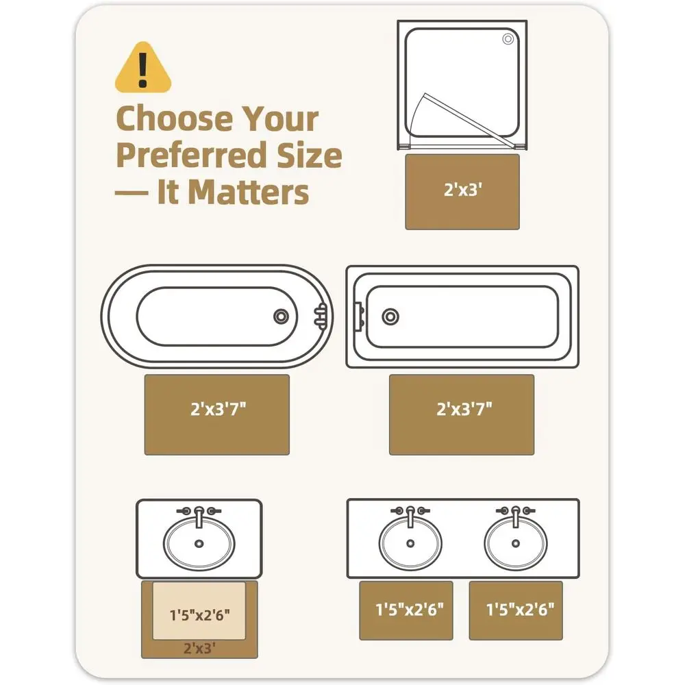 Tappetini da bagno in microfibra ultra morbidi, ad asciugatura rapida e antiscivolo 24x43 per bagno, lavanderia, doccia e vasca