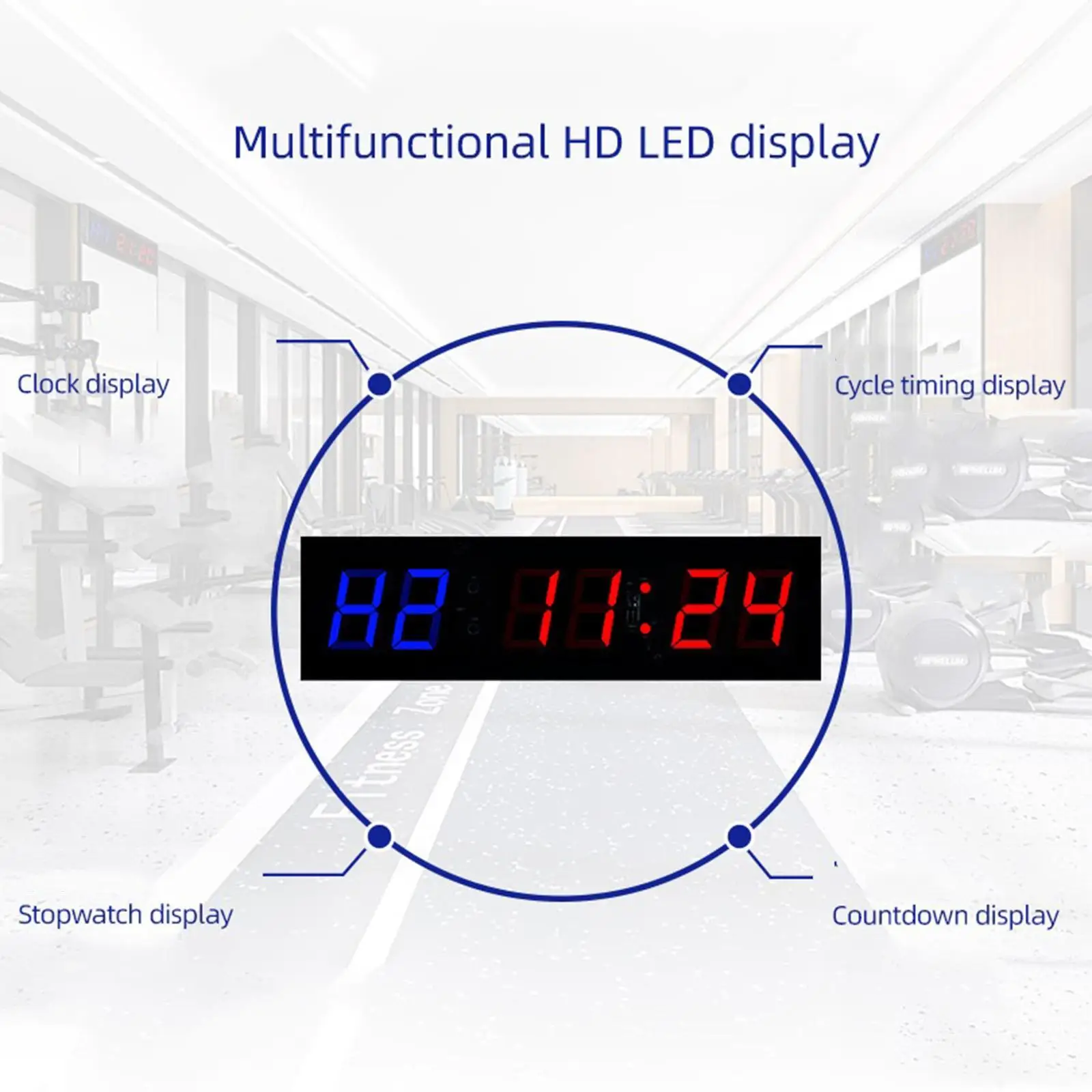 Sports Remote LED Interval Timer Clock With Adjustable Alarm Study Digital Count-down Clock Type1