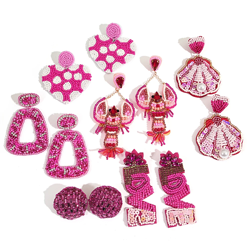 AENSOA اليدوية مطرز اللؤلؤ مطعمة المرأة القرط سوبر فلاش الماس مرصع الزركون نصف كروية ثلاثي الأبعاد مجوهرات #5