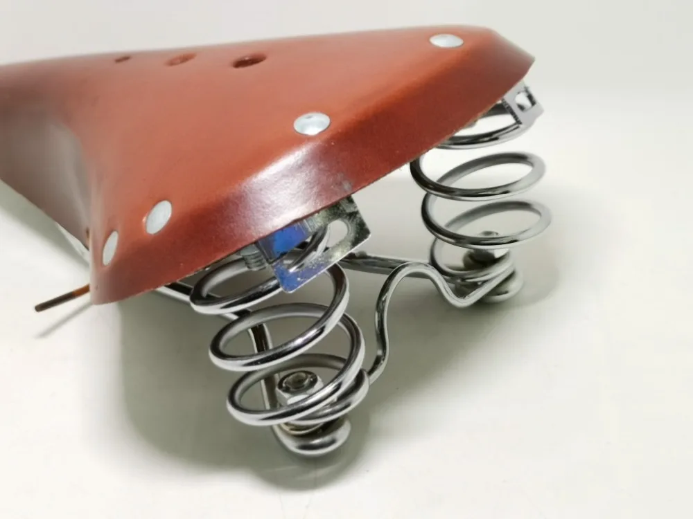Multi Style Retro-Rindsleder-Fahrradsattel, bequem, erste Schicht Rindsleder, rein handgefertigt, Fahrradteile, G98 – Detail 34