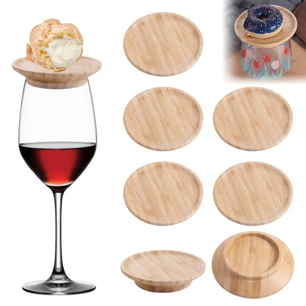 

Creative Safety Wine Coaster Odorless Non-toxic Wooden Red Wine Lid Splashproof Wooden Dessert Wooden Tray Bar Supplies